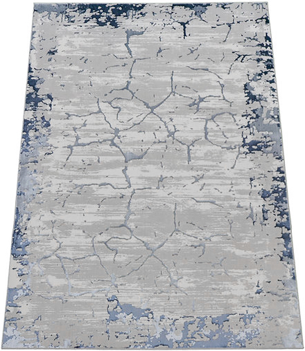 Koberec 140x190 Sivý S Granátom Modrý Do Obývačky Moderný