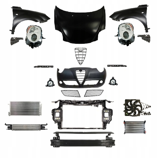 ALFA ROMEO MITO 955 2008+ KOMPLETNY PRZÓD MASKA