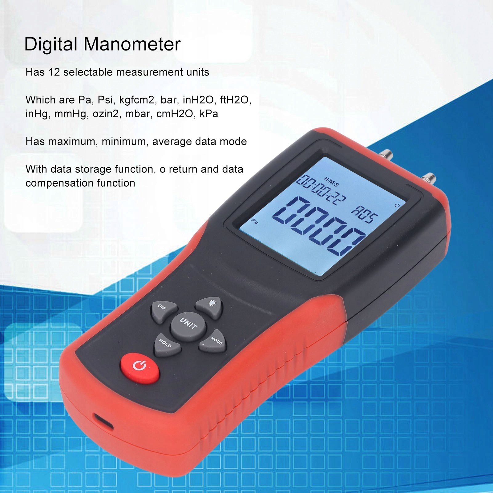 Manometr cyfrowy 12 jednostek do wyboru EAN (GTIN) 4027867761567