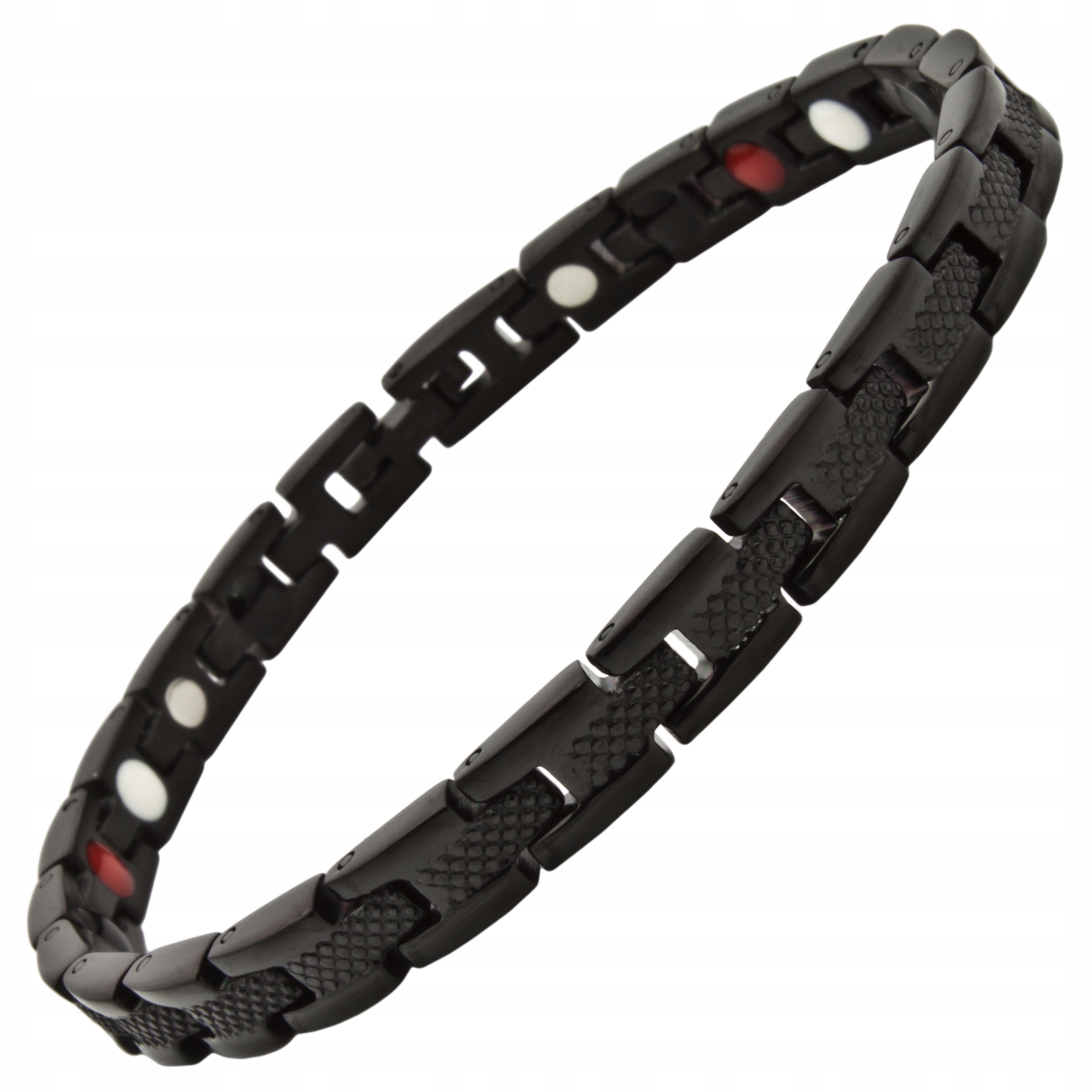 

Czarna stalowa magnetyczna bransoletka damska