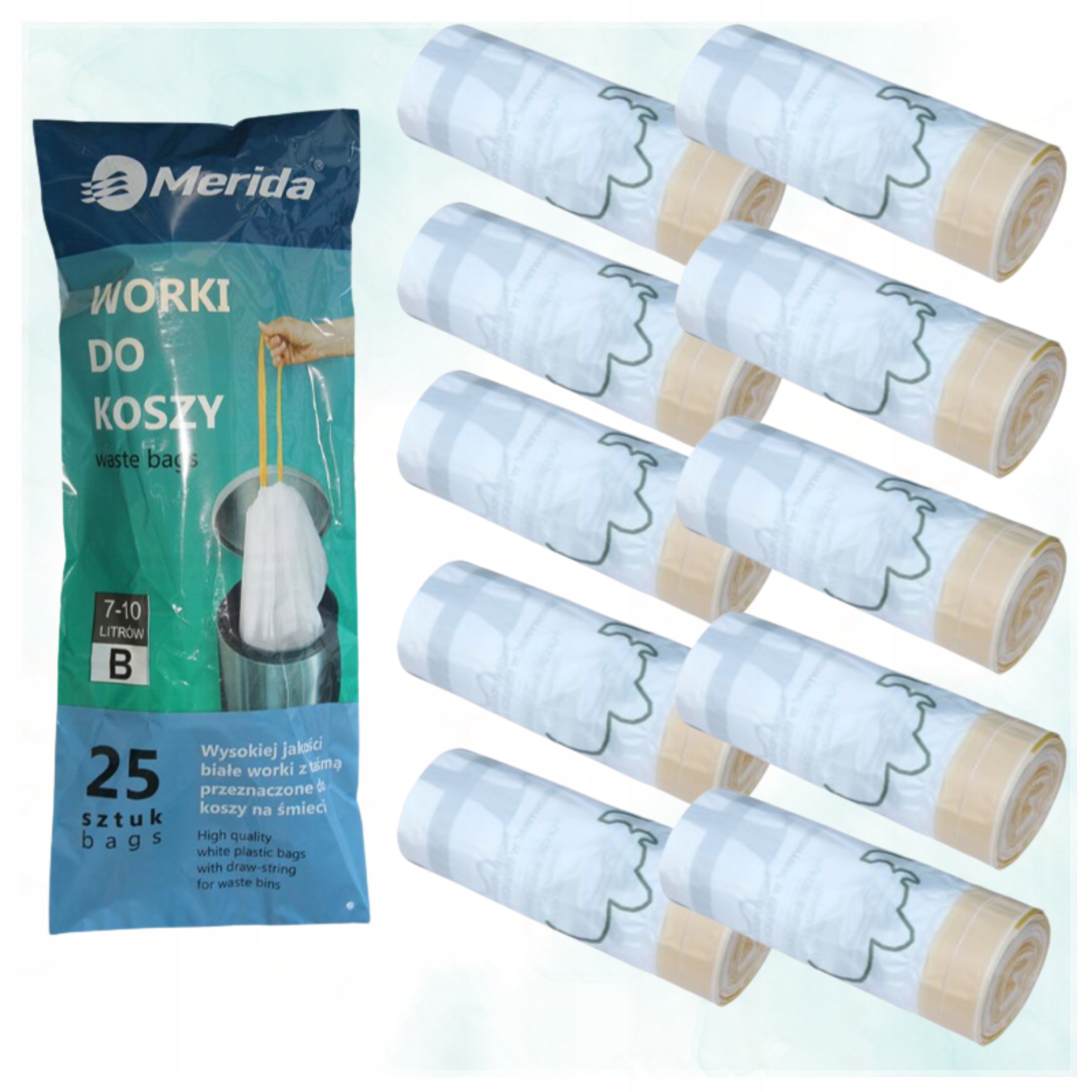 Levně Merida Pytle Na Odpadky S Páskou 7-10 L, 10 balení po 25 ks. Vůně