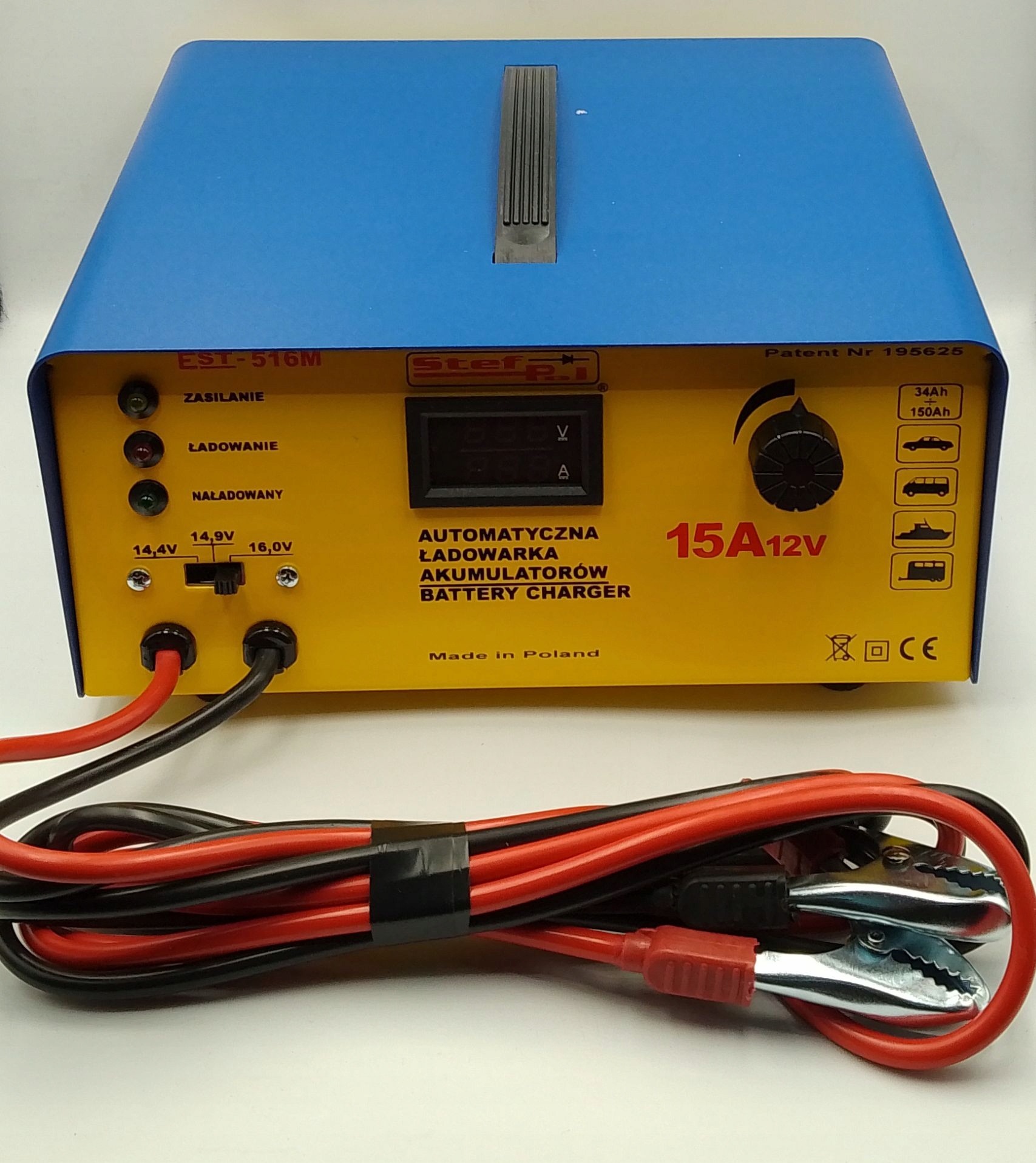 

Polski Prostownik Automat EST-516M 12V 15A Żelowe