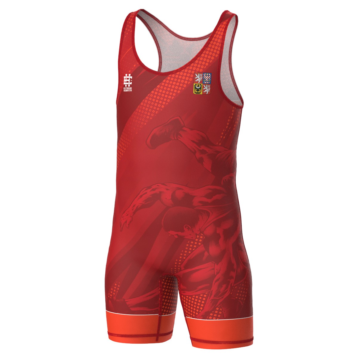Dětský zápasnický trikot Reprezentace Symbol Česko 104 Červený