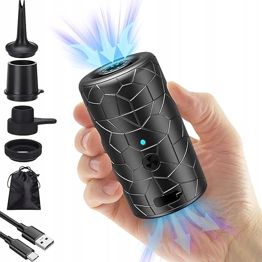 Pompka Elektrycznamini 4500 Pa Usb-c 2500 mAh 4 Końcówki Do Roweru Materacy