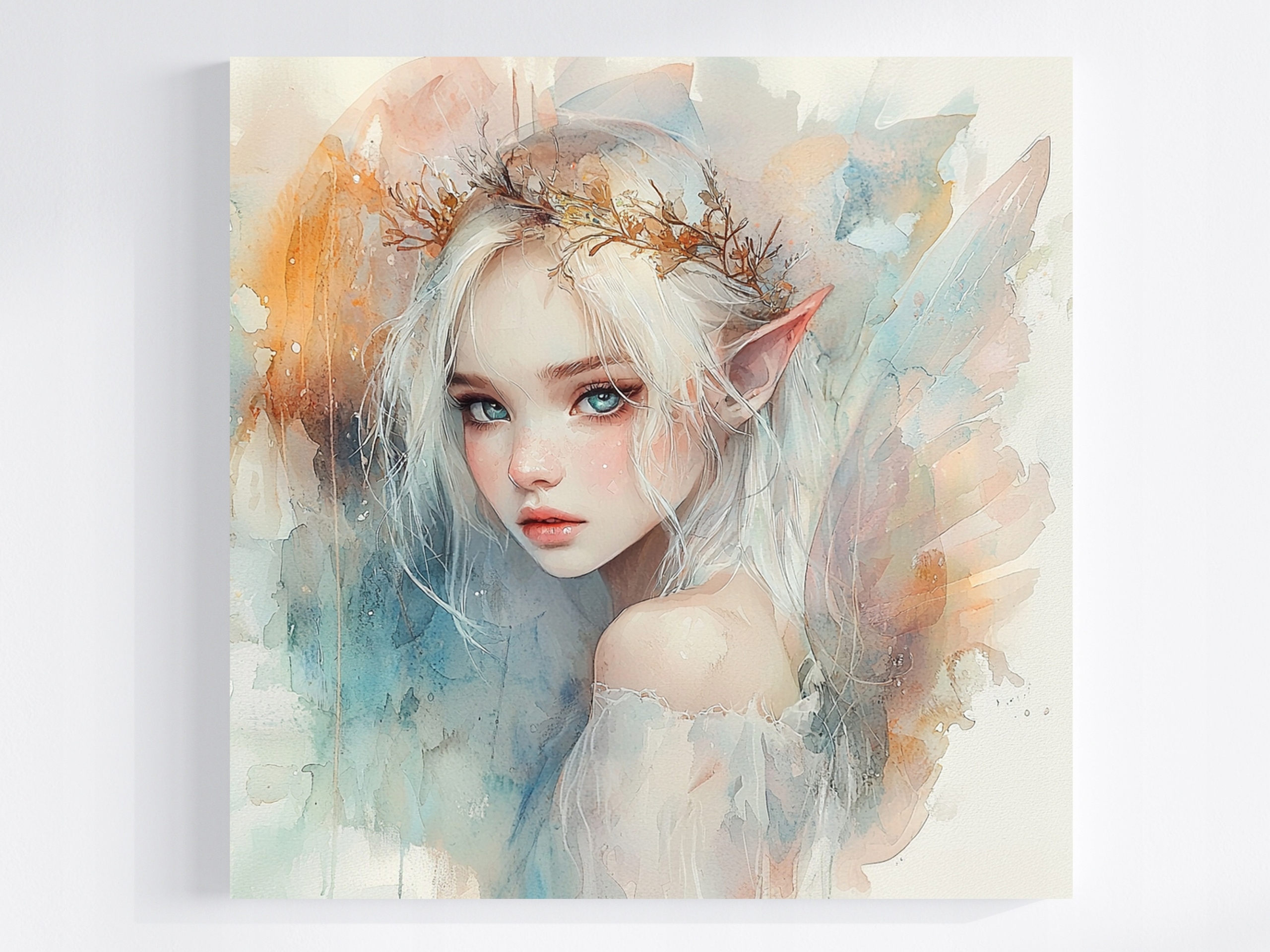 Obraz Na Plátně Canvas Portrét Pastelová Víla Elf Pohádka 80x80