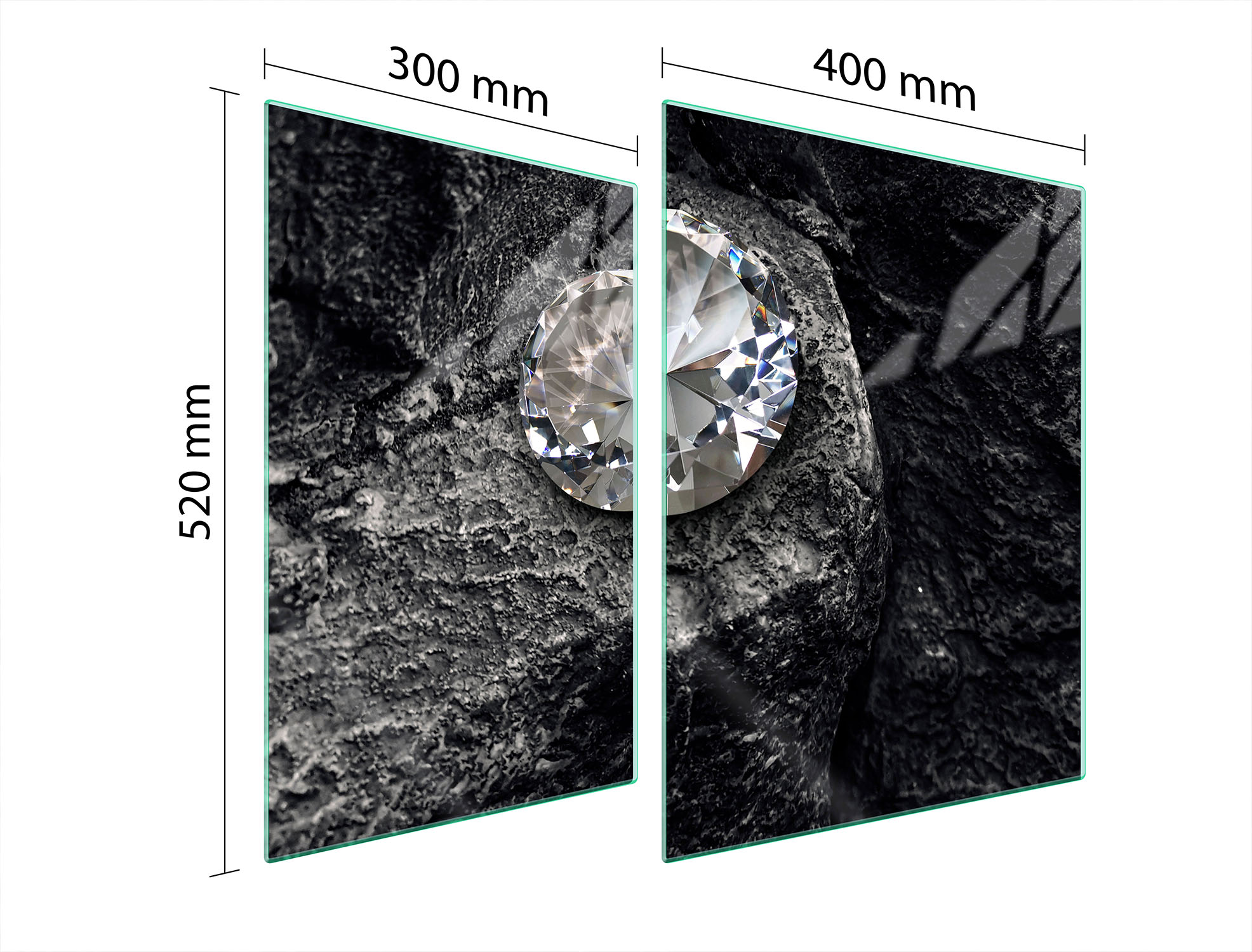 Skleněná Ochranná Deska Na Sporák 70x52 Diamant Tvrzené Sklo