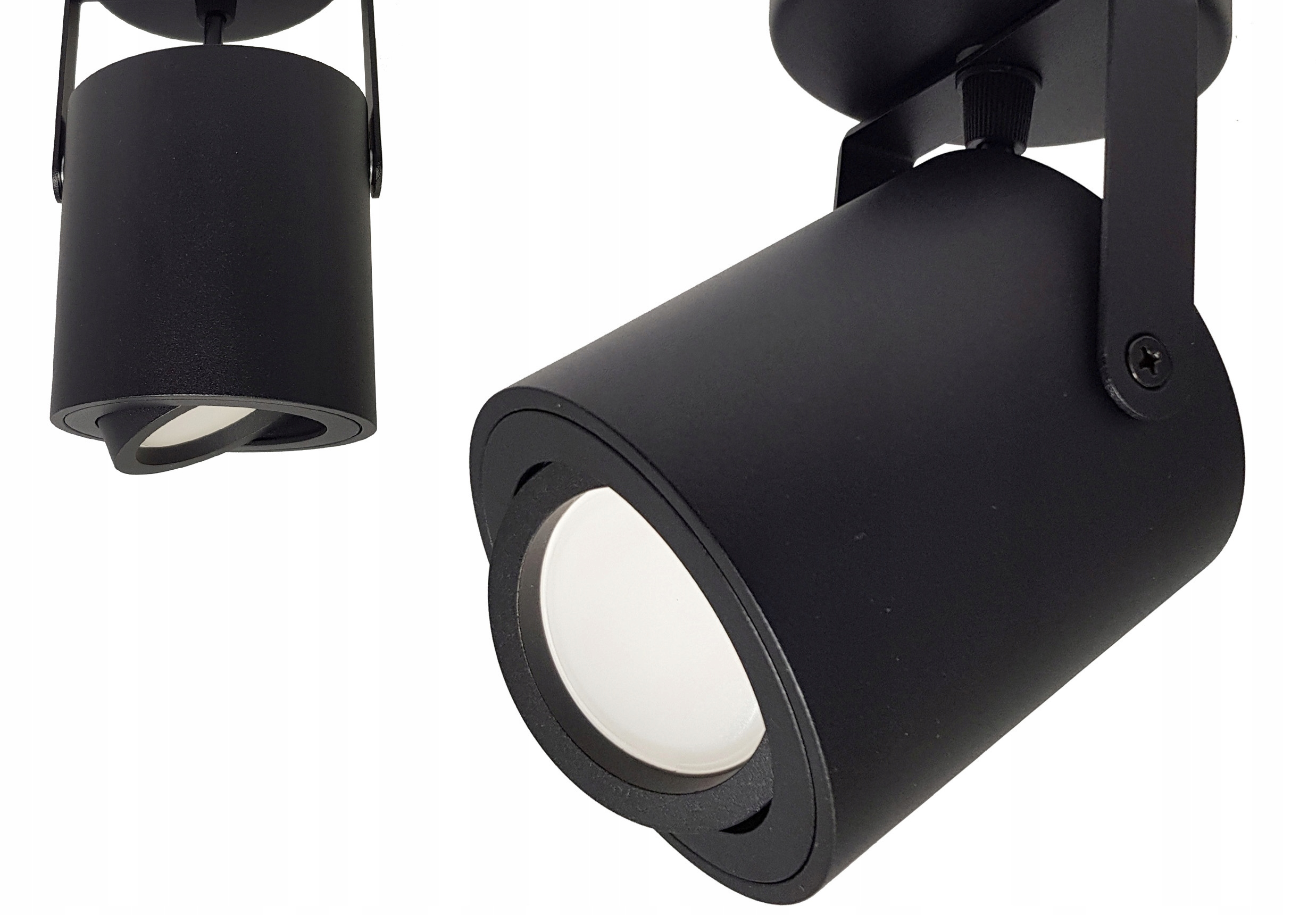 4x SPOT REFLEKTOR GU10 SZYNOPRZEWÓD 2m na szynę 1f Kolor czarny