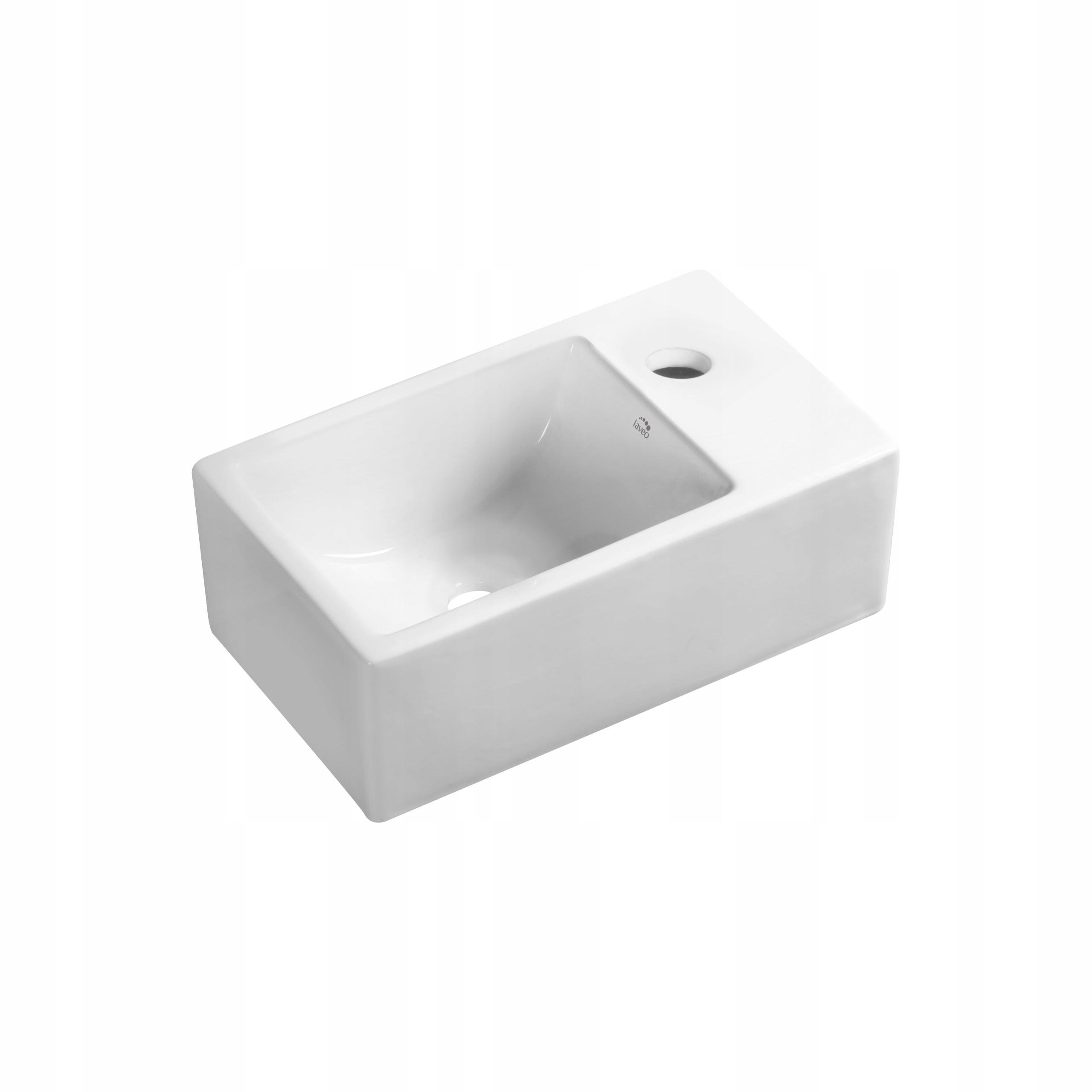 Umyvadlo Na Desku Obdélníkové 35x21 S Otvorem Pro Baterii Bílé Laveo