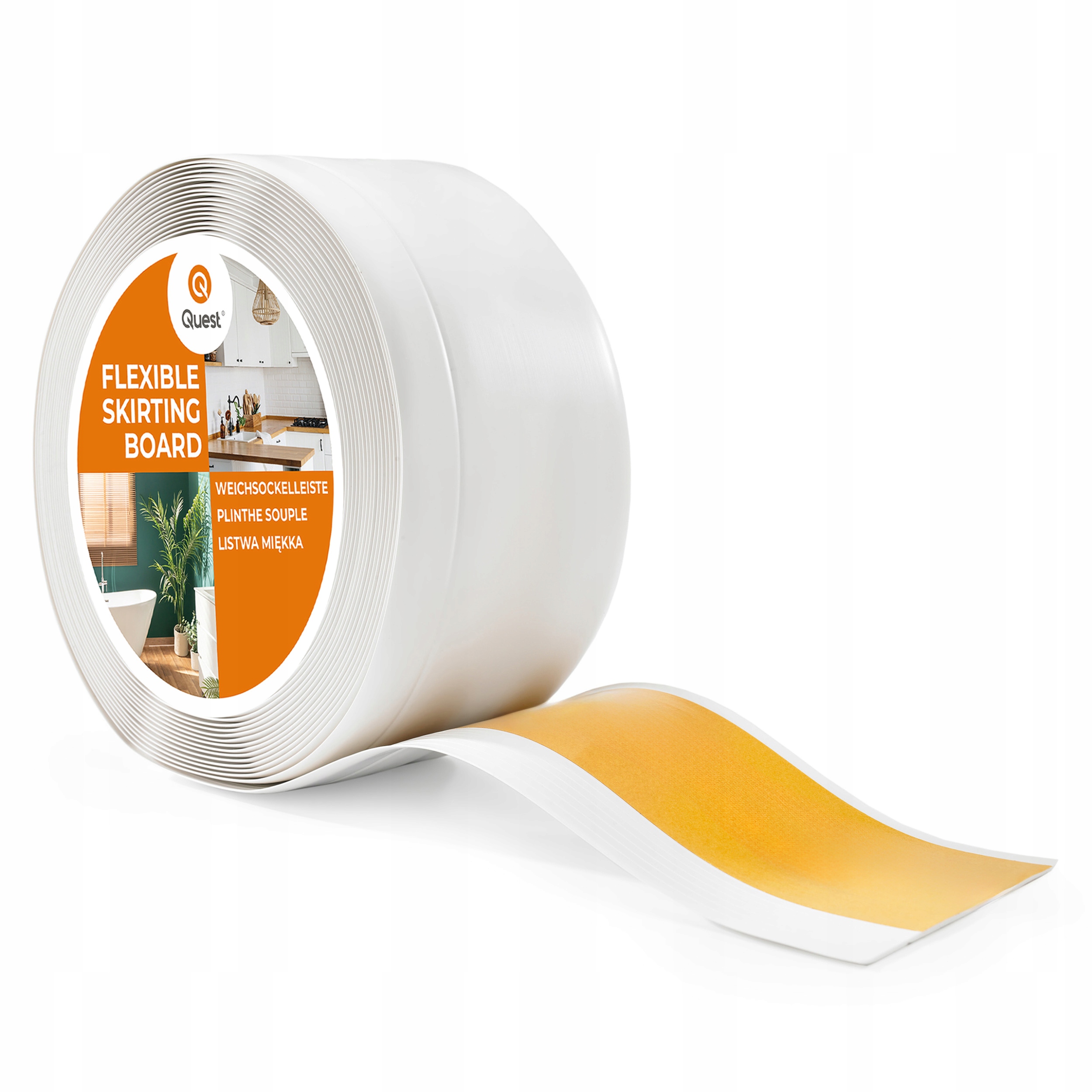 Podlahová lišta soklová, samolepicí Pvc 100/25 bílá, 15 m