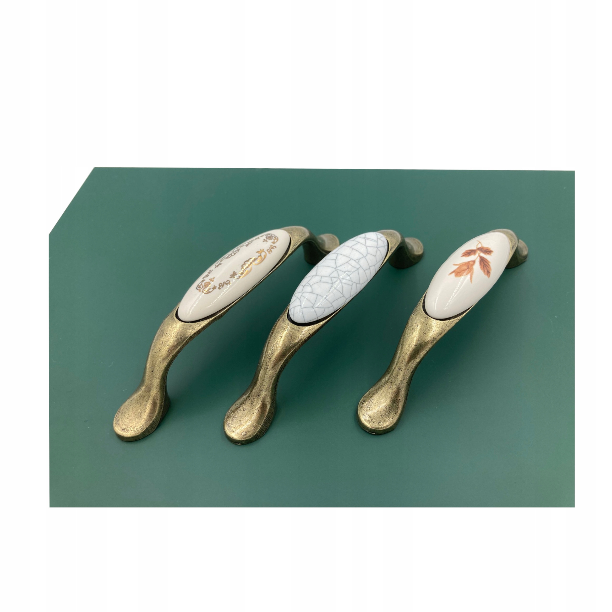 UCHWYT DO MEBLI PORCELANA ZŁOTO RETRO mkl-2 96mm Marka inna