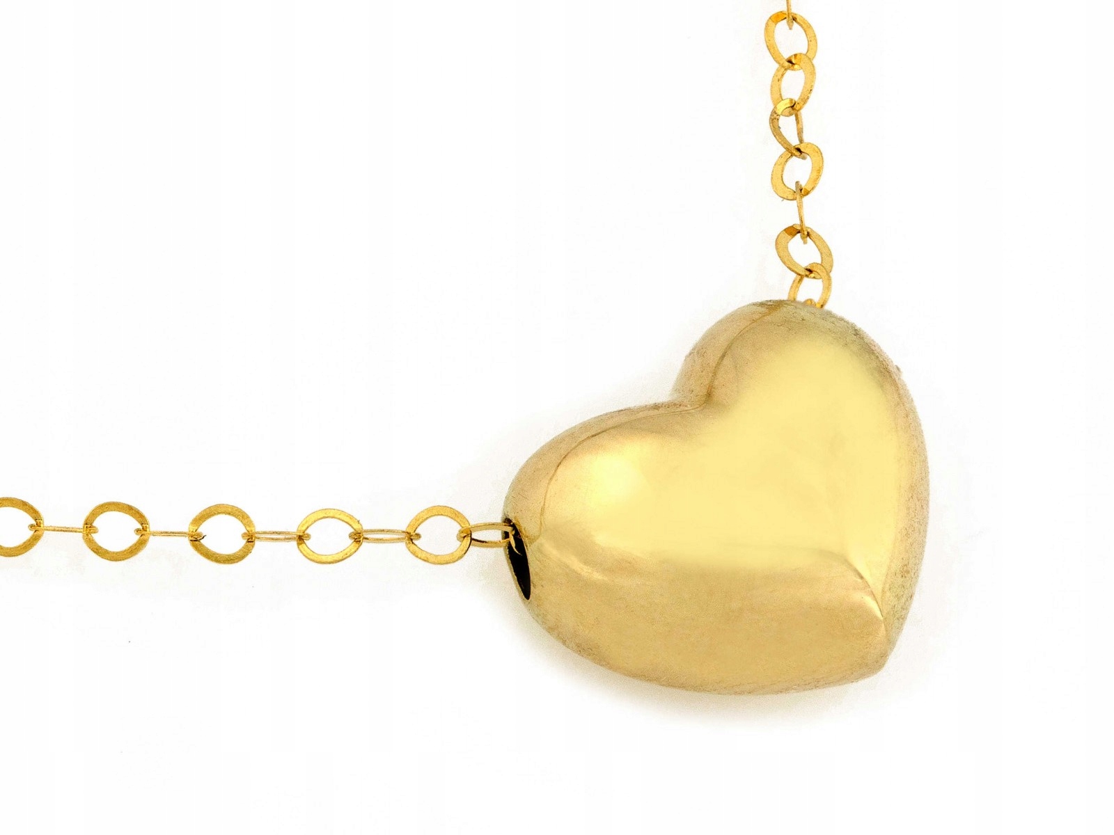 Zlatý celebritní náhrdelník s malým nafukovacím srdcem r45