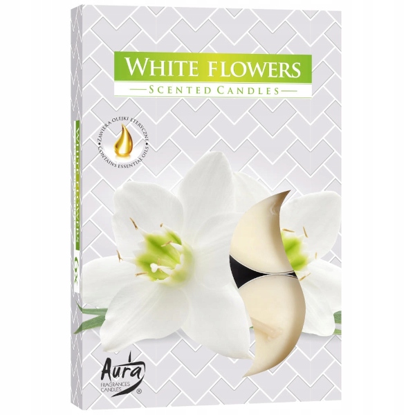 

Aura Podgrzewacze Tea Light White Flowers 6szt