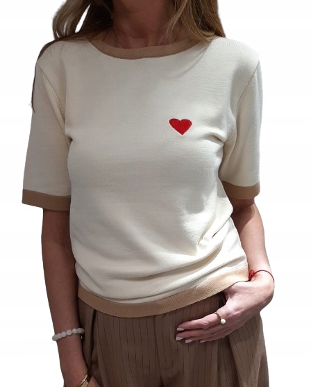 Yarn Premium Svetr Béžový Camelové srdíčko Novinka