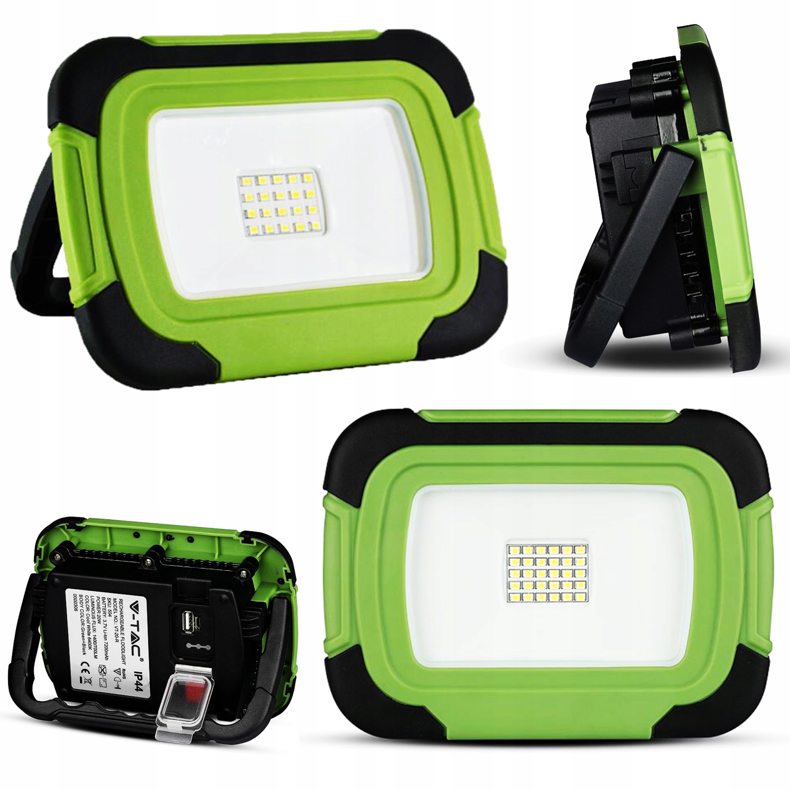 Halogenový reflektorový Led akumulátor 10W 700lm Sos+usb+micro Socket