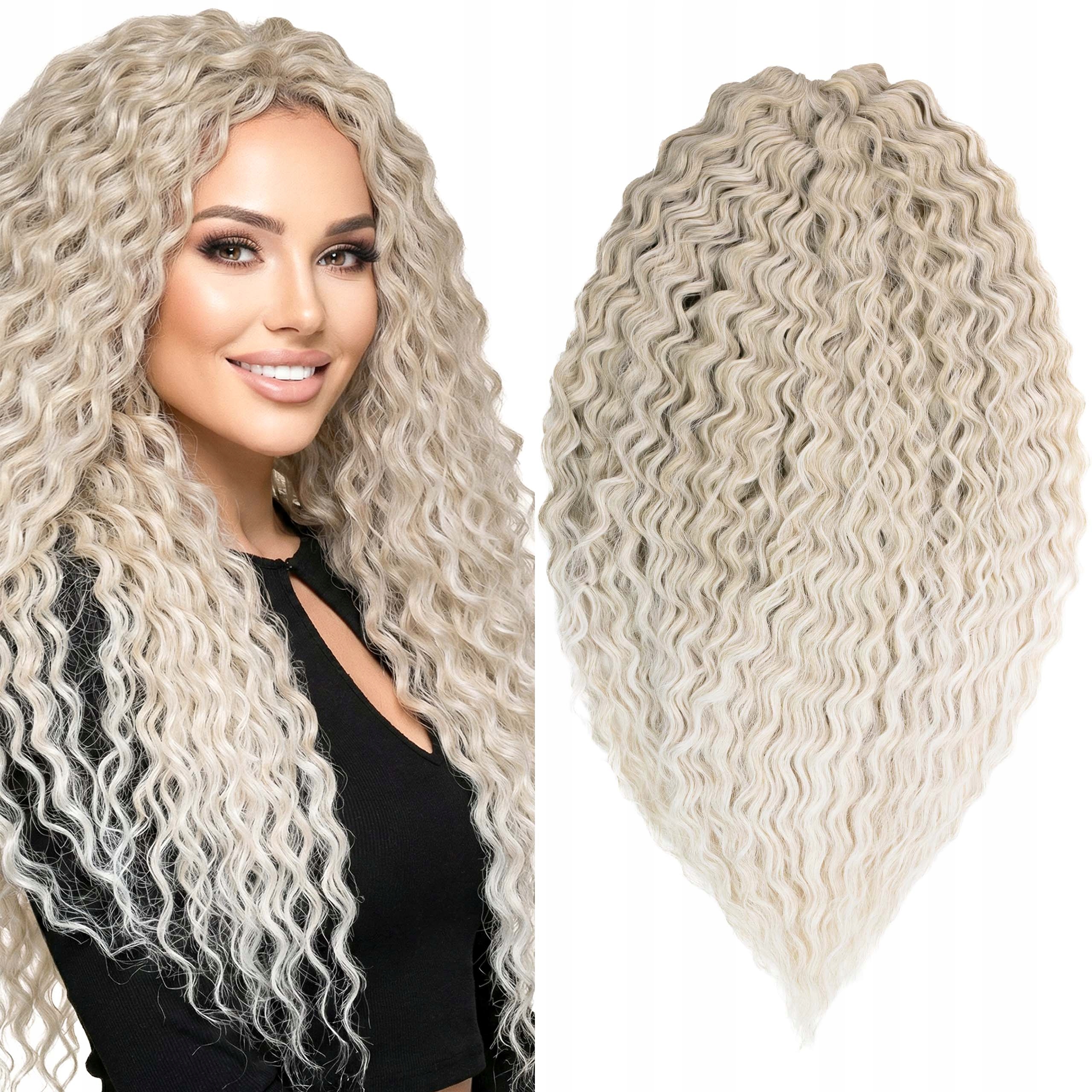 Włosy syntetyczne sztuczne Afroloki Arielki Premium 55cm 300g blond ombre