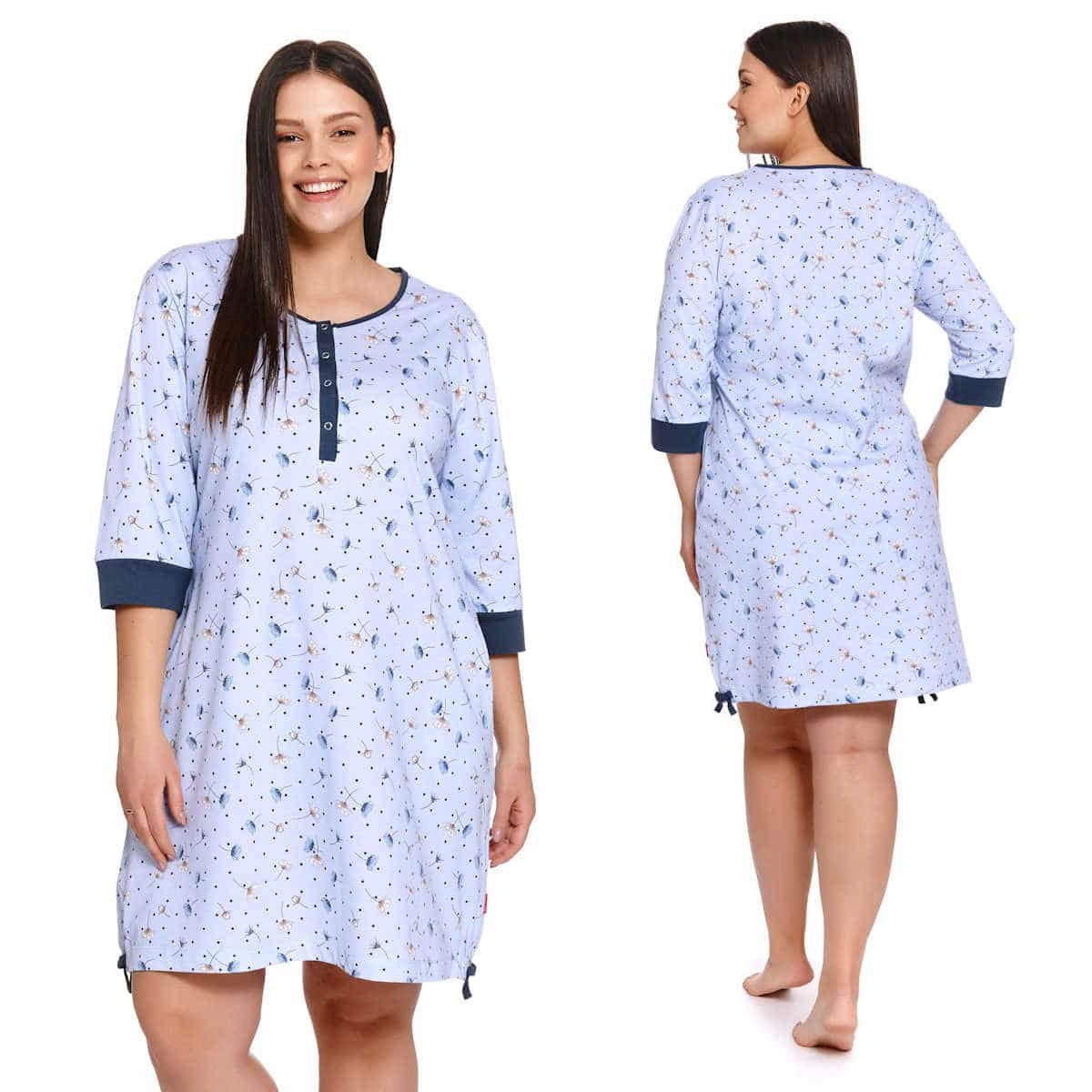 Rozepínací košile noční s krásnými květy 3XL 4257 D
