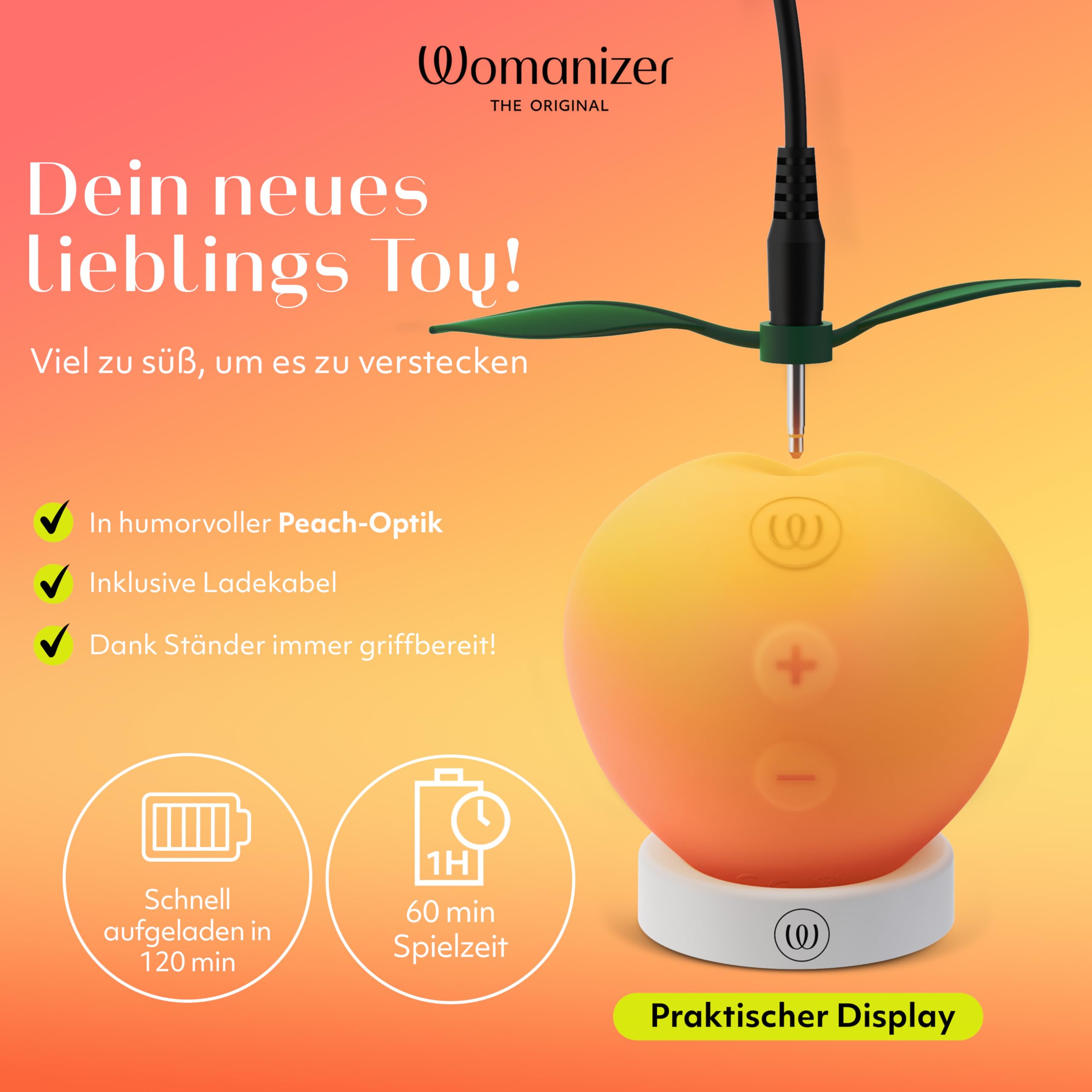 WOMANIZER Peach Wibrator Dla Kobiet i Par Klitoris Stymulator Erotyczny — miniatura 4