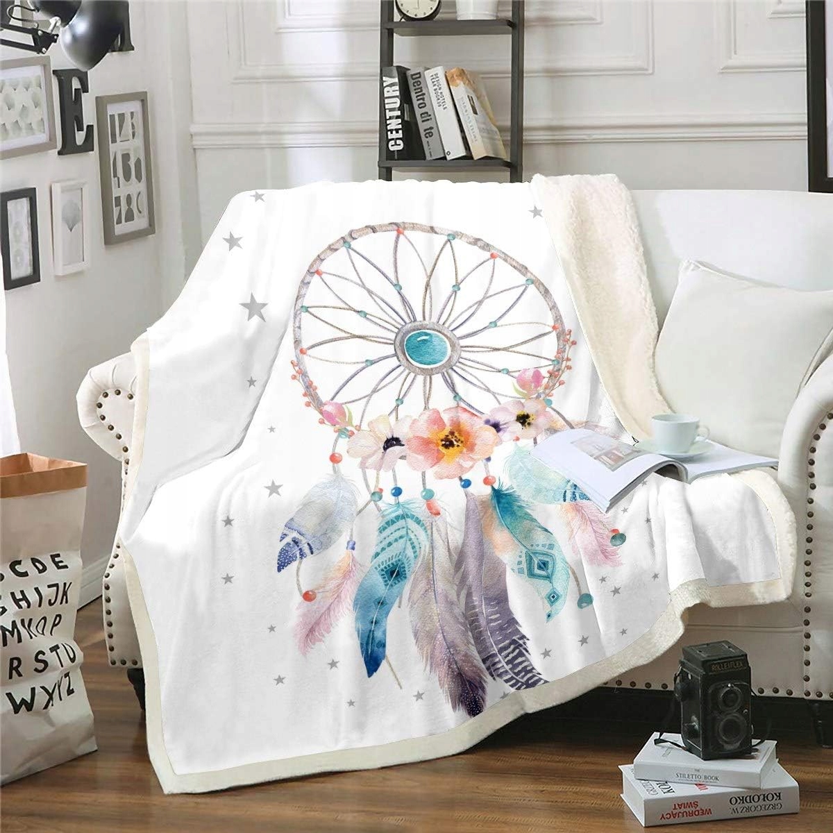 Polarowy koc 150x200 cm łapacz snów