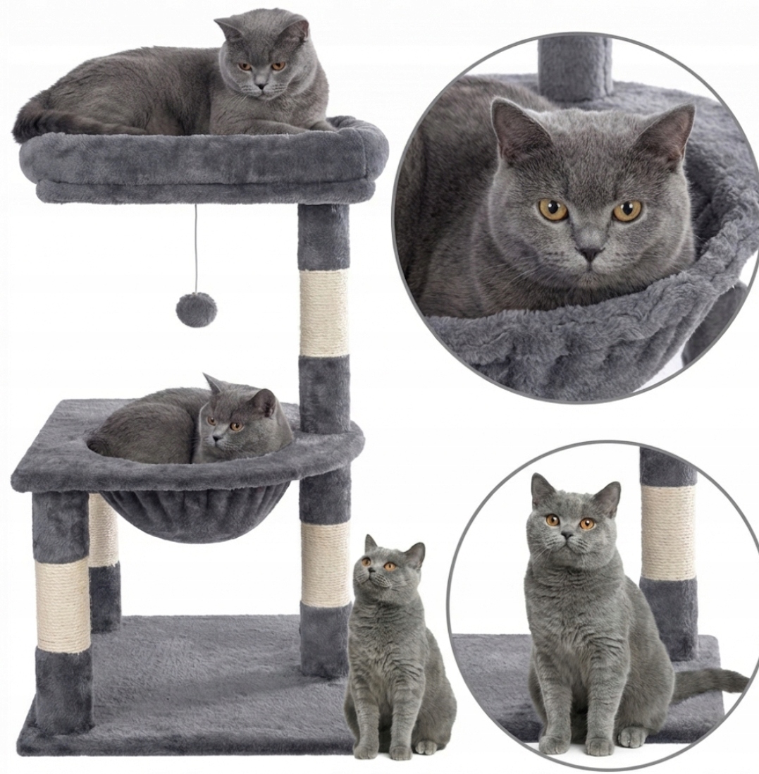 Drapak dla Kota Legowisko Słupek Zabawka dla Kota Stabilny Domek Loftowy