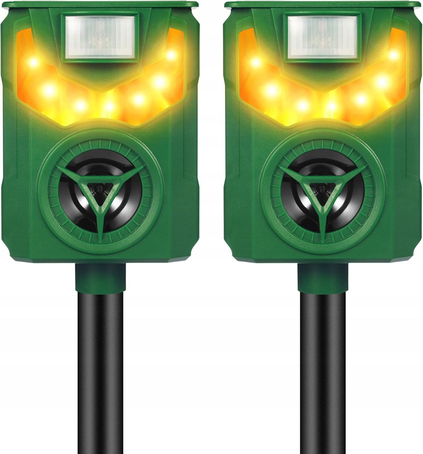 2x Odpuzovač Ptáků Koček Zvířat Psů Divokých Prasat Solární na Senzor Pohybu