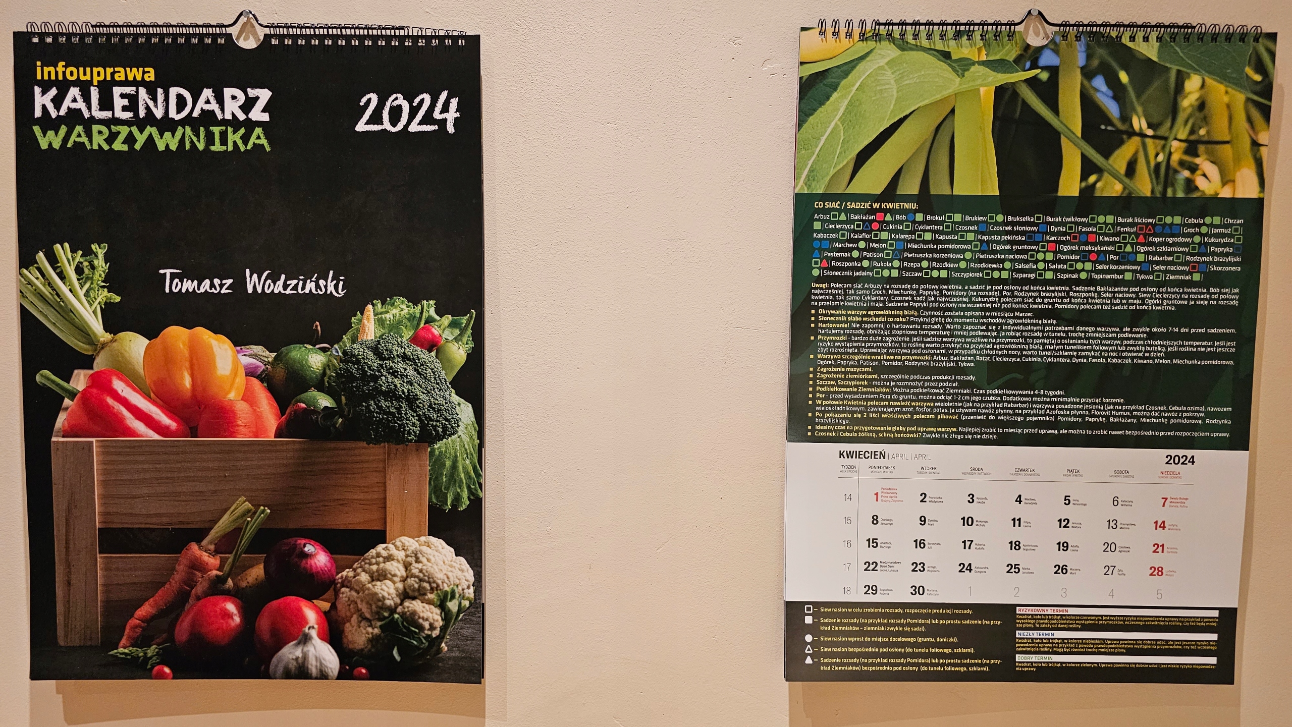 Kalendarz Warzywnika 2024 - Kalendarz Ogrodniczy infouprawa A3 Ogrodnika Język publikacji polski