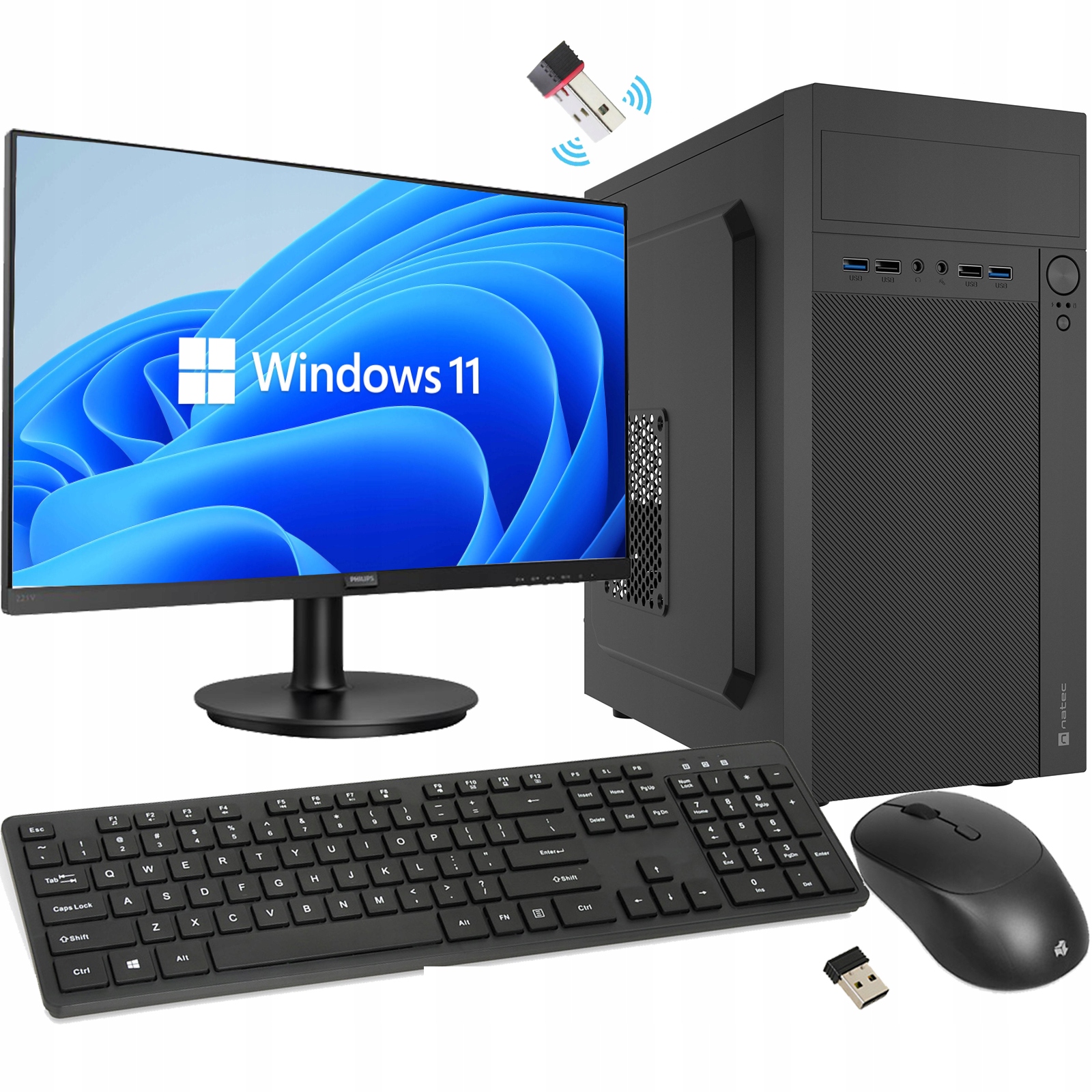 Zestaw Komputer Do Biura Biurowy Ryzen 5 5600G 1TB/16GB Monitor Windows 11