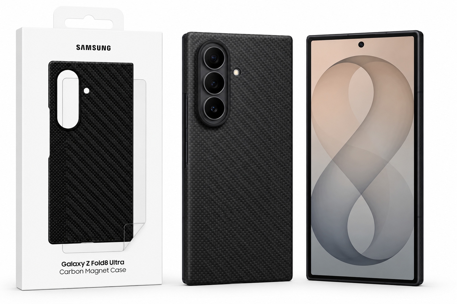 Puzdro Samsung Carbon Magnet Case pre Galaxy Z Fold8 Ultra MagSafe 2x fólia