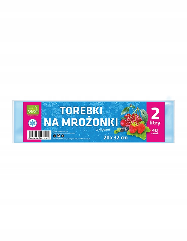 

Woreczki do mrożenia z klipsem Folcom 2 l 40 sztuk