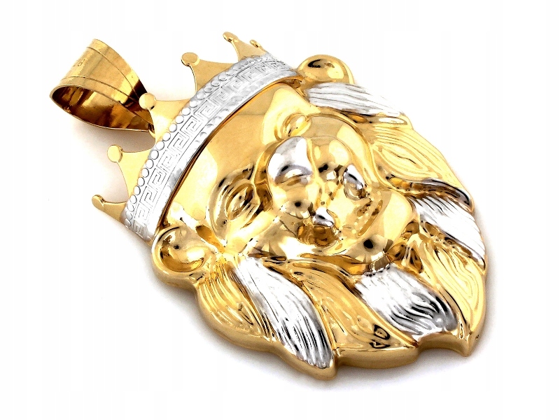 Zlatý přívěsek 585 lev v koruně 9,87 g, moderní vzor přívěsku, módní