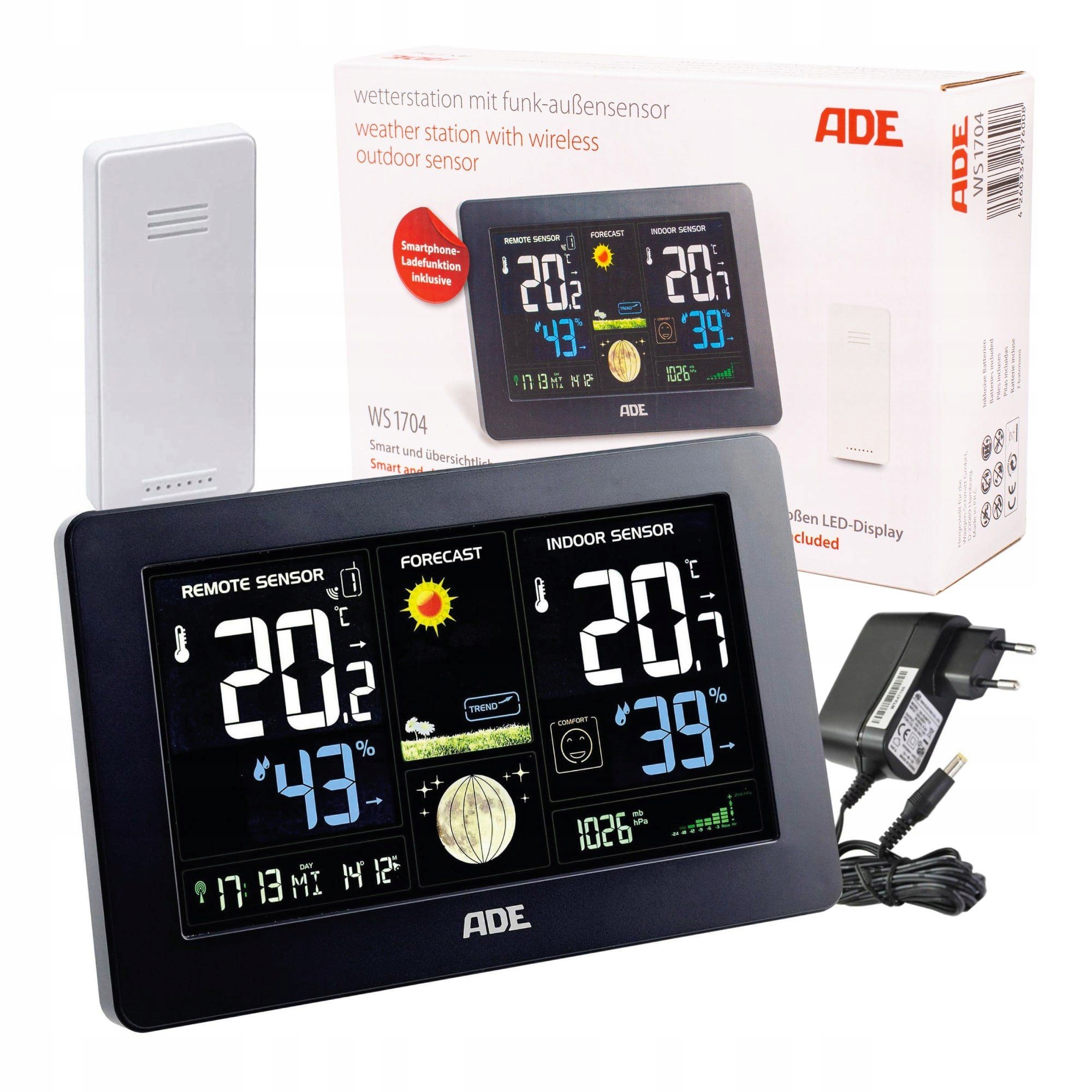 

Stacja pogodowa Termometr Higrometr Barometr Ade