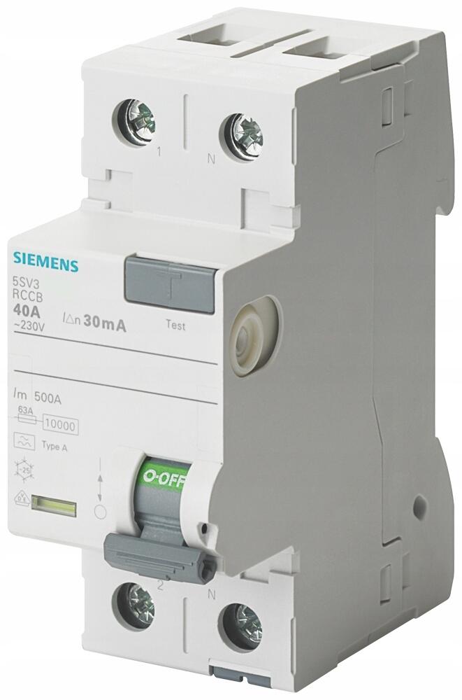 Vypínač Rozdielu Prúdu Rcd 2P 40A 30mA Siemens