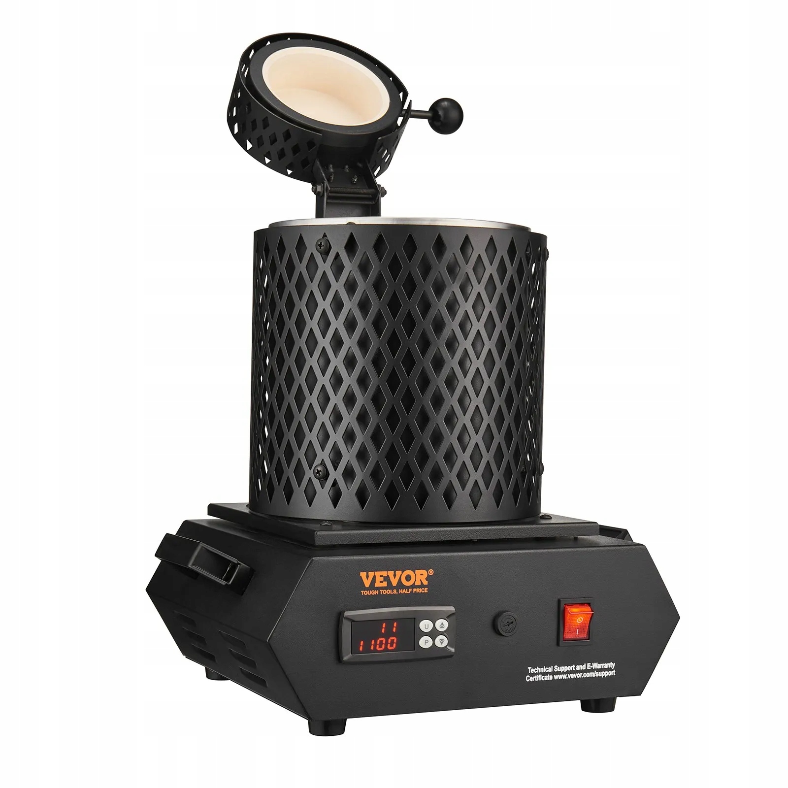 Kamna na tavení kovů 1350 W 1150 °C, kelímek 1 kg a 3 kg na stříbro do zlata