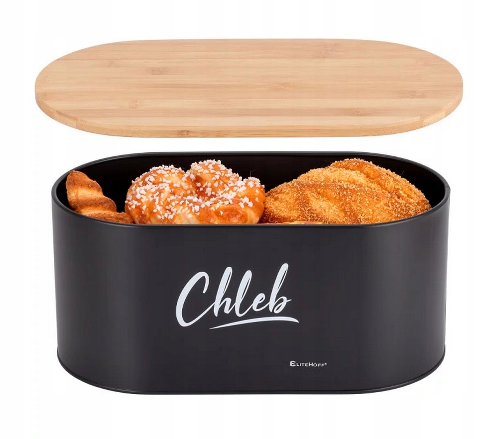 FUNKCJONALNY CHLEBAK POJEMNIK NA CHLEB + DESKA BAMBUSOWA ELITEHOFF 6012 Kod producenta E-6012