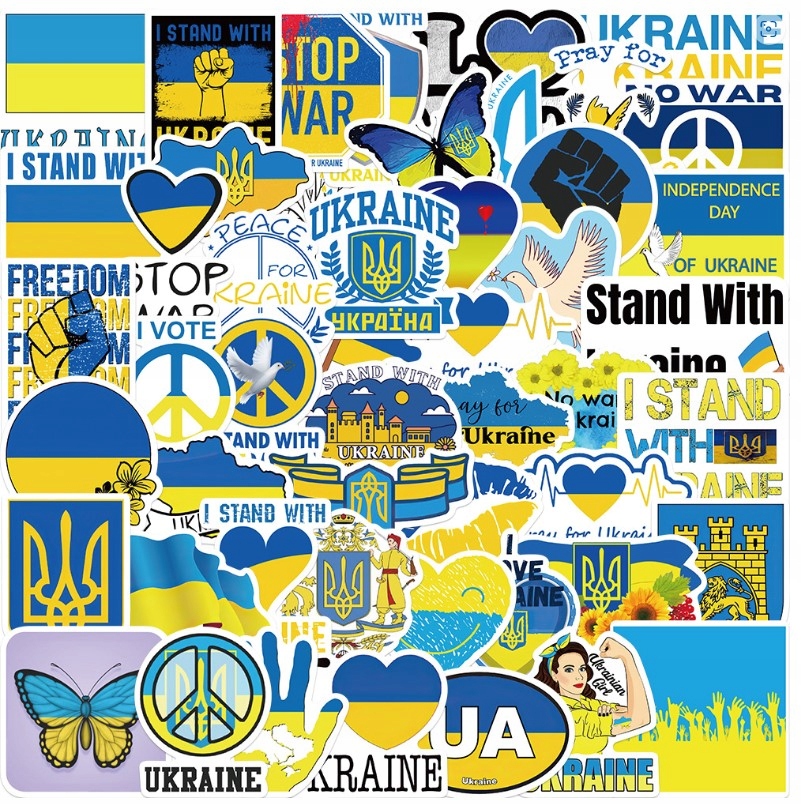 

Naklejki Solidarni Ukraina wodoodporne mix 50 szt