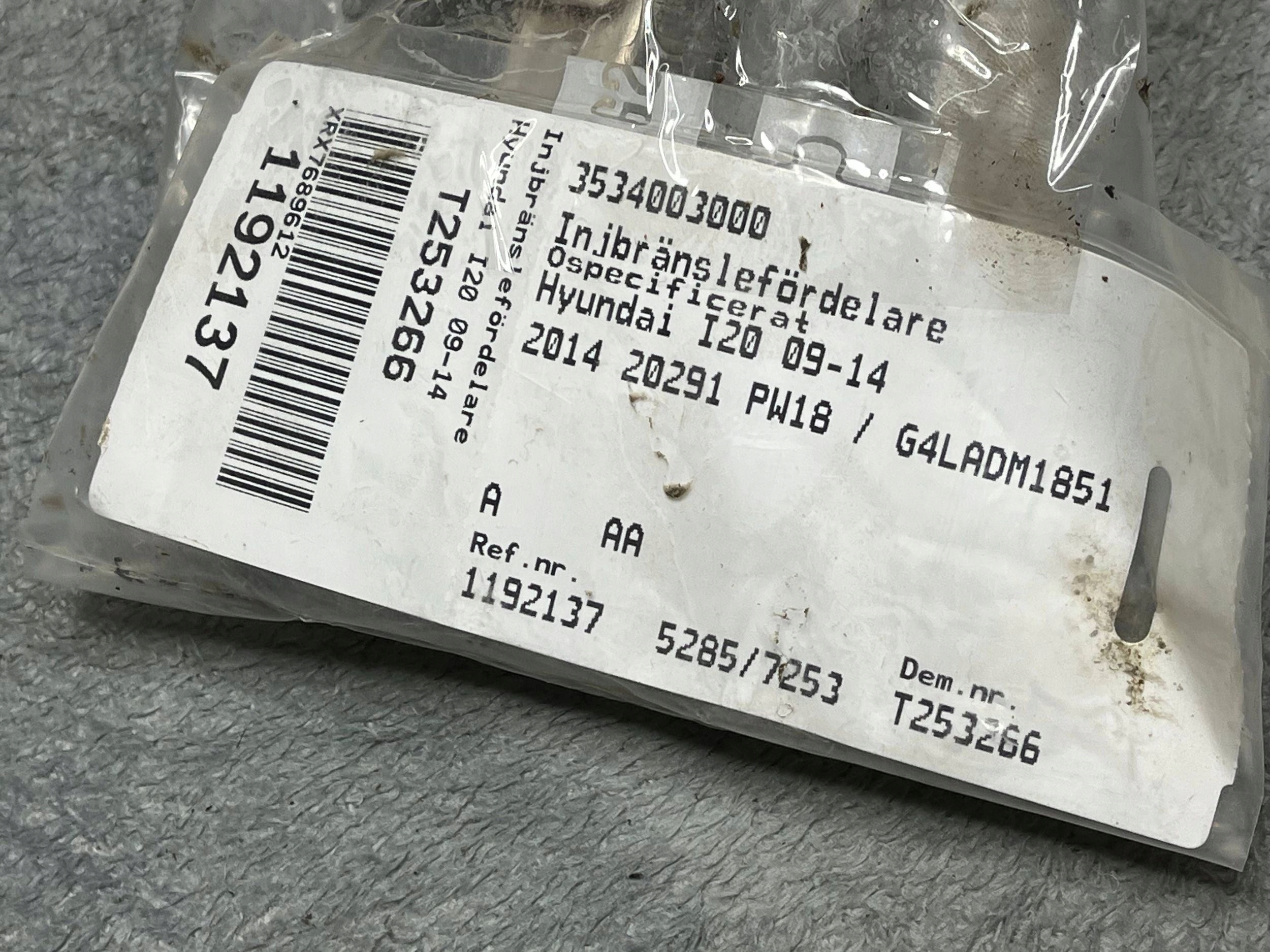 injekció rámpa Hyundai i20 3534003000