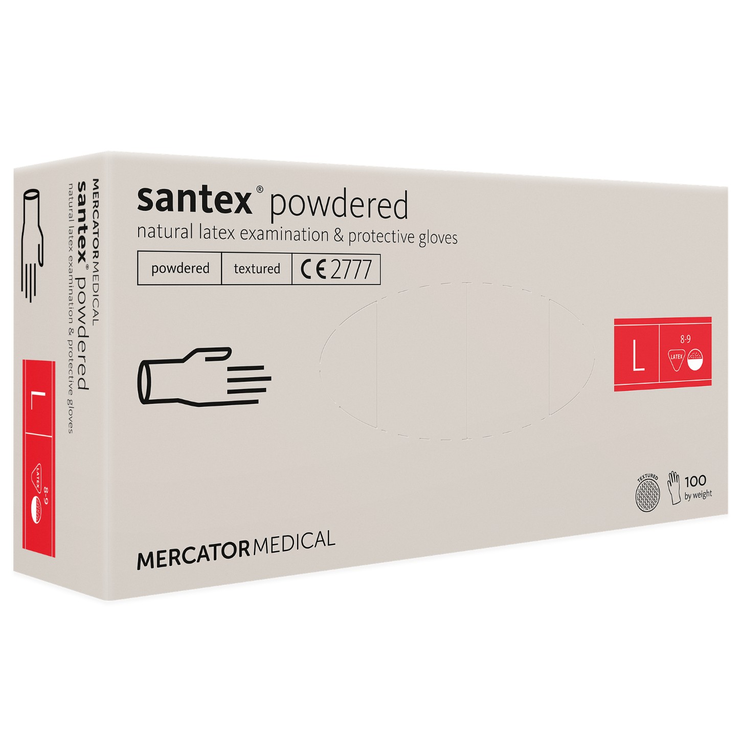 

Rękawiczki lateksowe pudrowane Santex 100 szt. r.L