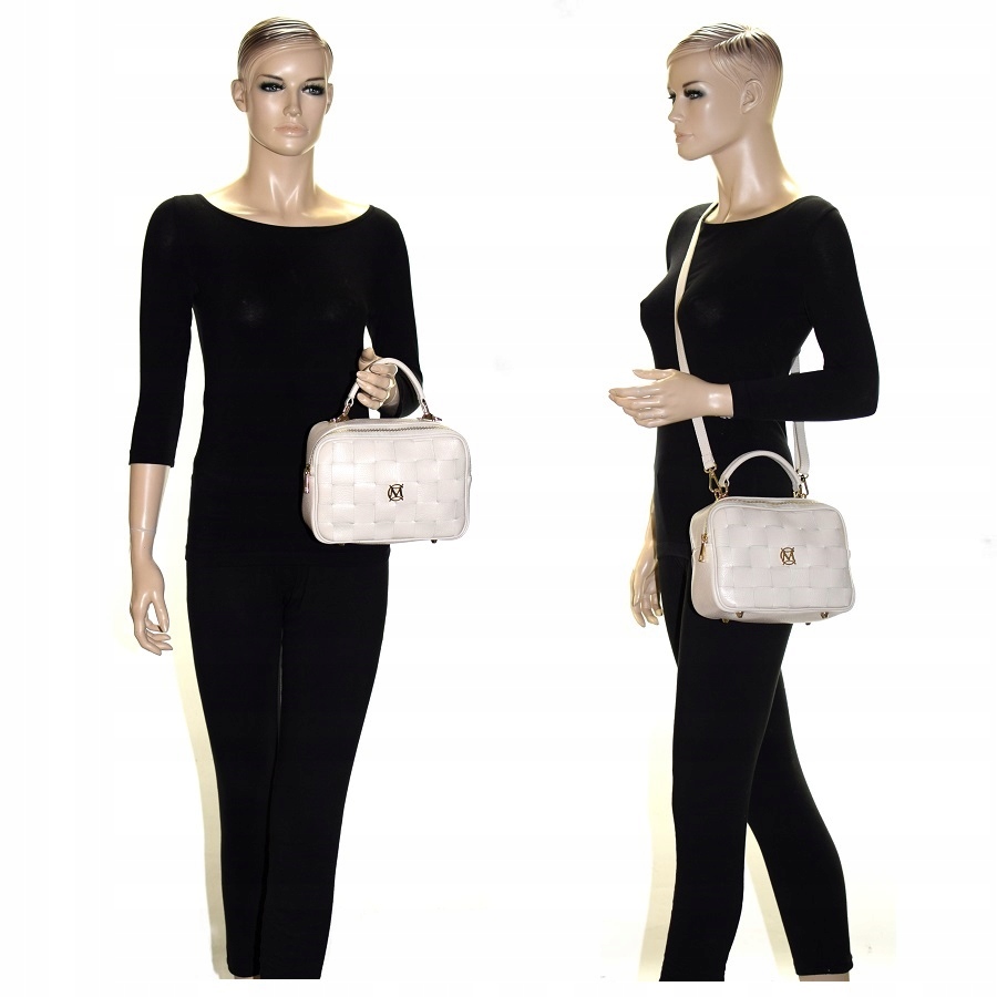 TOREBKA MASSIMO CONTTI SKÓRA PLECIONA TURKUS 888D Styl miejski