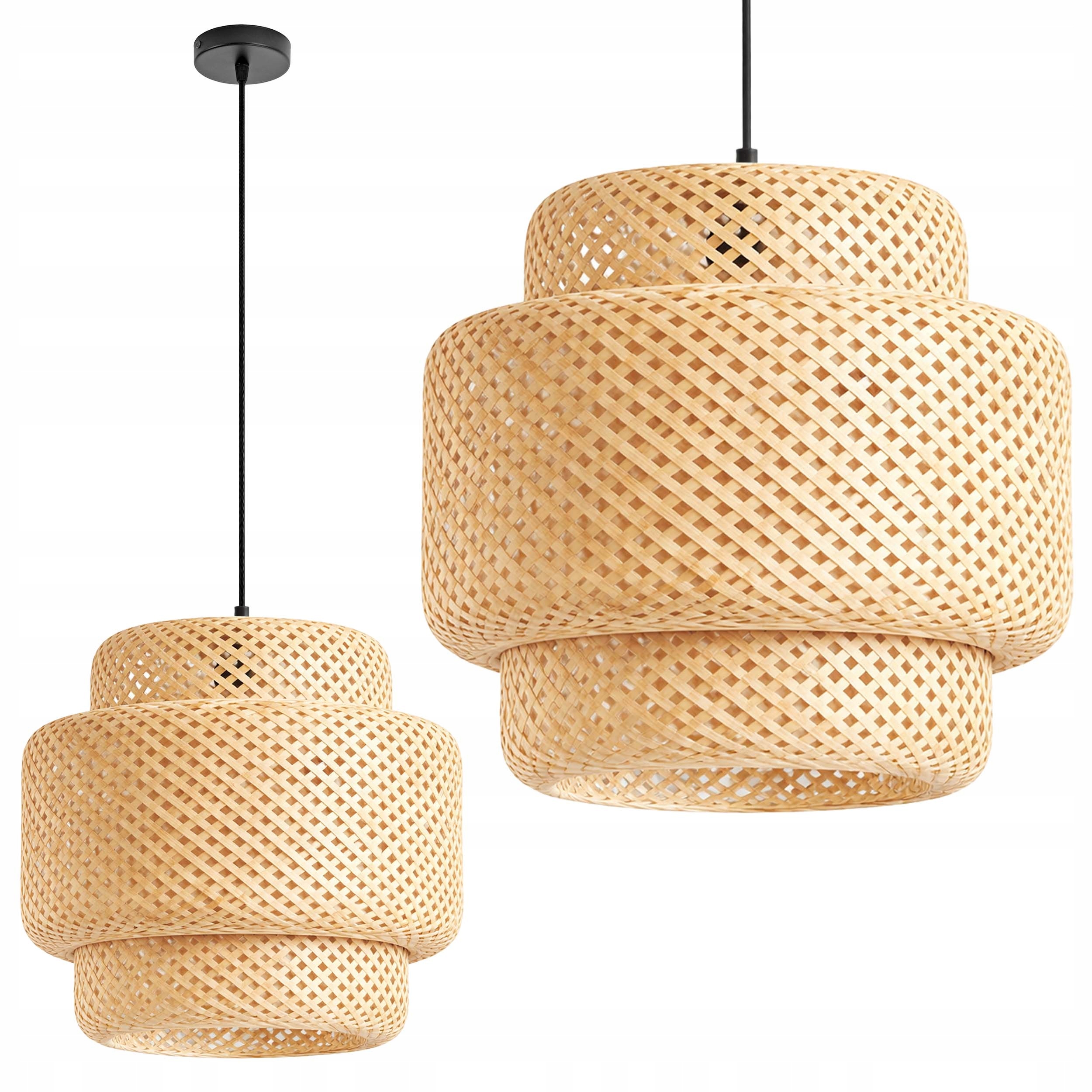 Stropní Svítidlo Boho Rattan Bambus Pletená Přírodní E27 Proutěný styl