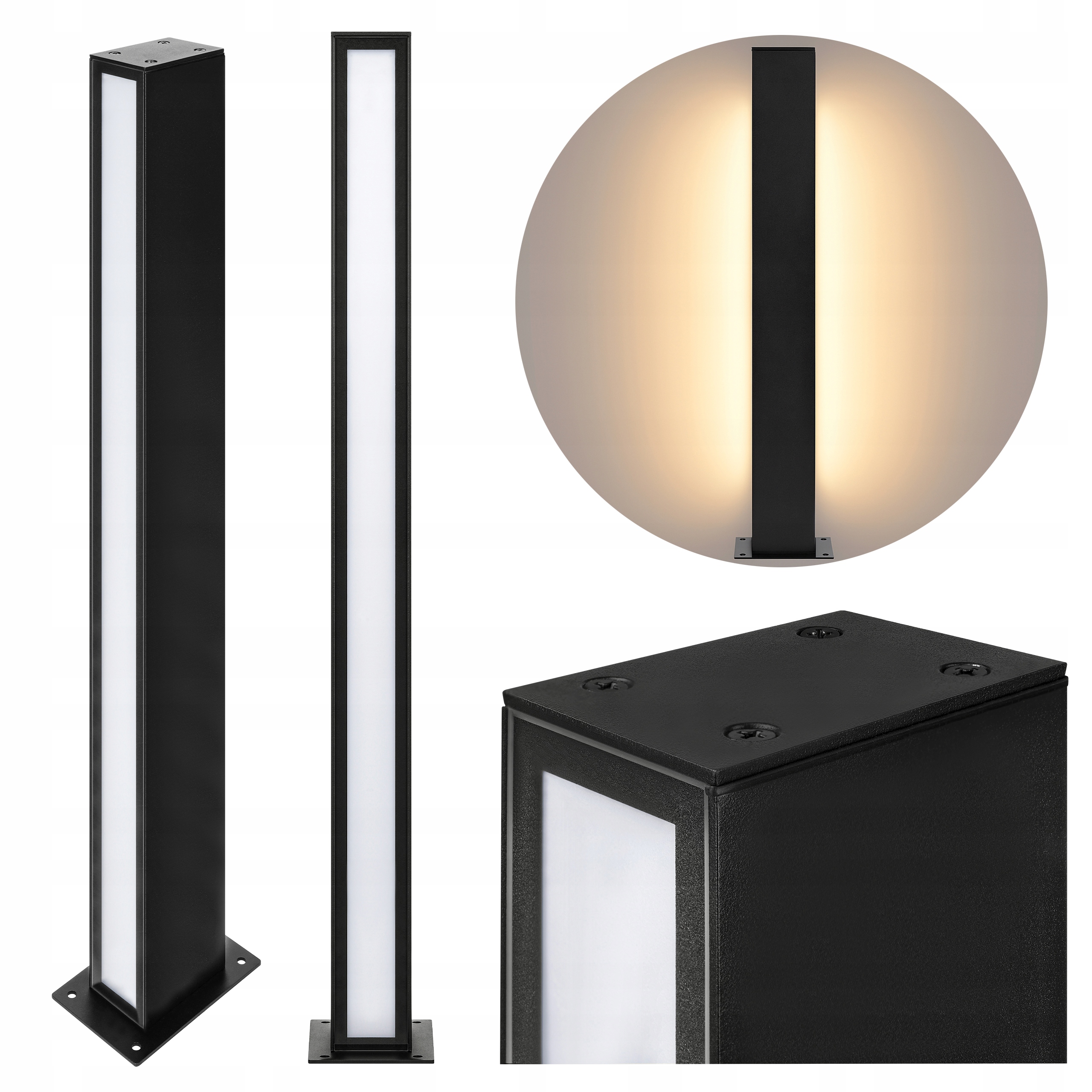 Lampa Stojąca ogrodowa słupek Led 60cm 4000K zewnętrzna E27 Czarna