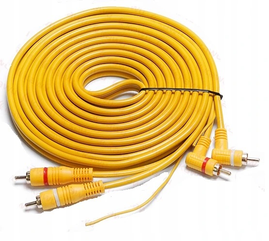 PRZEWÓD CINCH - RCA x2 + STEROWANIE 5m - KĄTOWY