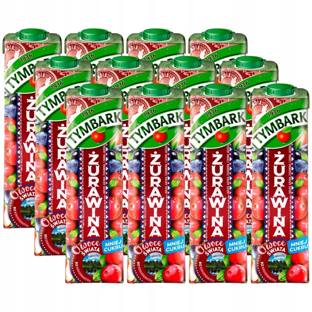 Levně Tymbark Fruits of the World Víceovocný nápoj brusinky 1 lx 12 kusů