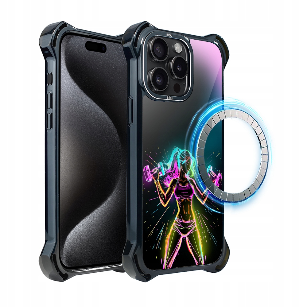 Pouzdro pro iPhone 15 Pro Max Ibizu DropGuard Ultra s MagSafe, fitness vibrace