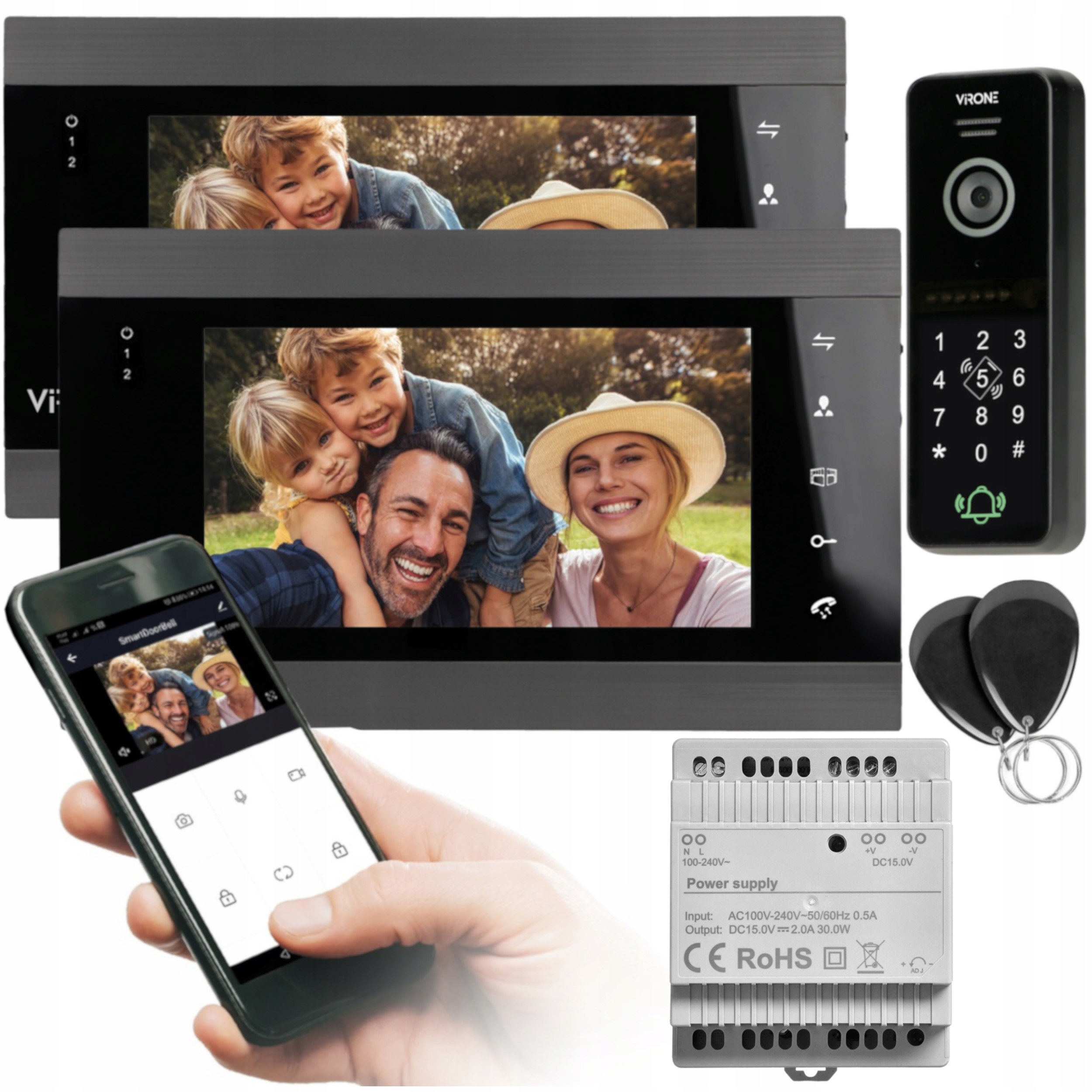 

Wideodomofon Furtka Brama Breloki WiFi 2 Monitory