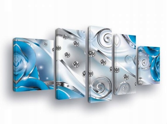 Obraz 170x100 Luxus elegance abstrakce růže diamanty lesk stříbro