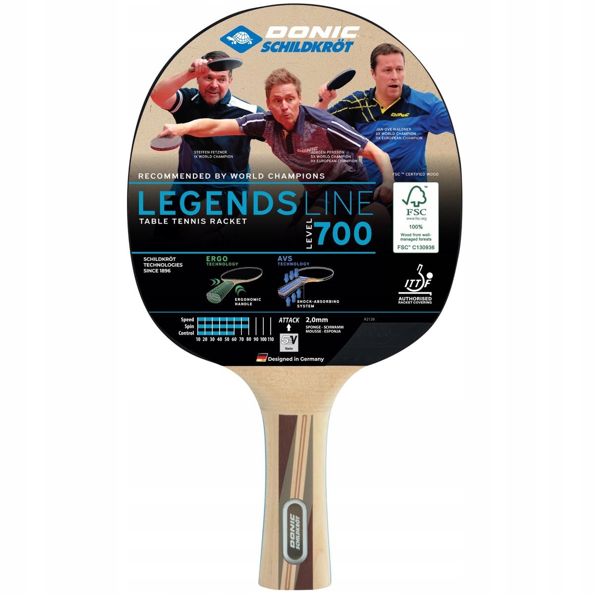 Pálka na stolní tenis Donic Legends 700 Ping Pong Stolní tenis