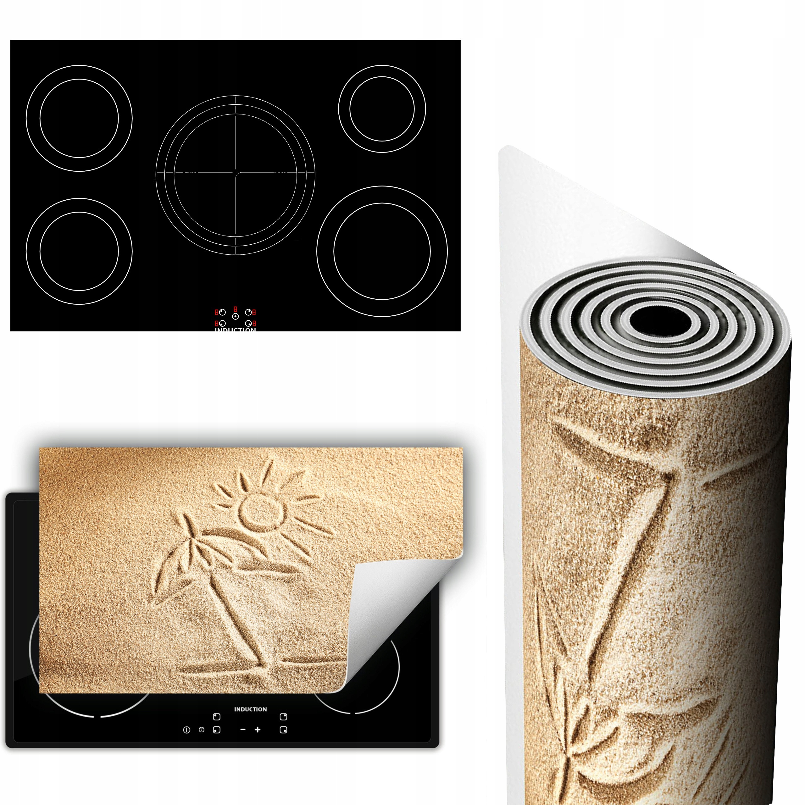 Vinylová Podložka Ochrana Kuchyňské Desky 90x52 písková Pláž