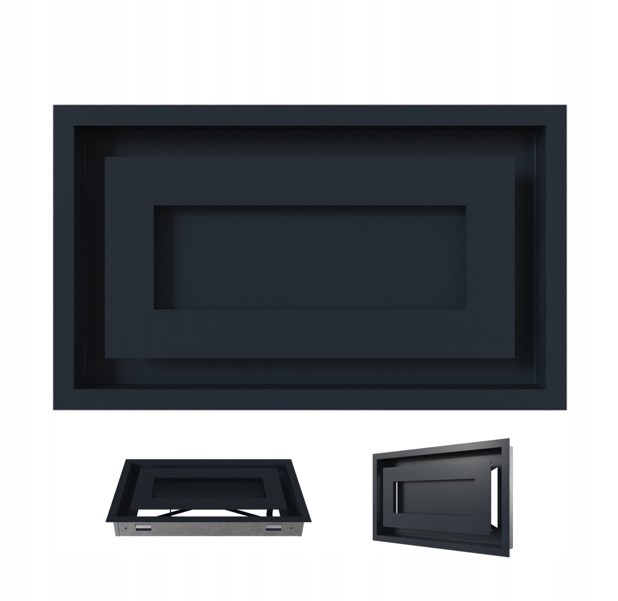 Větrací krbová mřížka Wind 22x37 grafitová