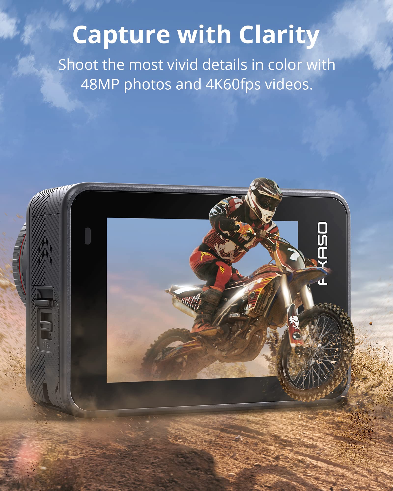 AKASO Kamera Sportowa 4K 60FPS 48MP WiFi Wodoodporna — miniatura 2
