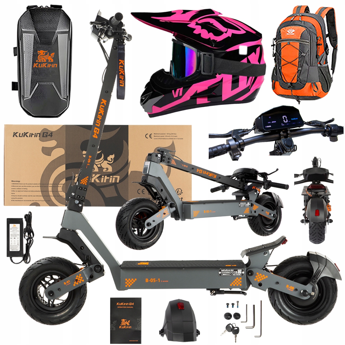 KuKirin G4 Skládací elektrická vozidla 2000W 70KM/H 60V 20Ah 75km Dárek