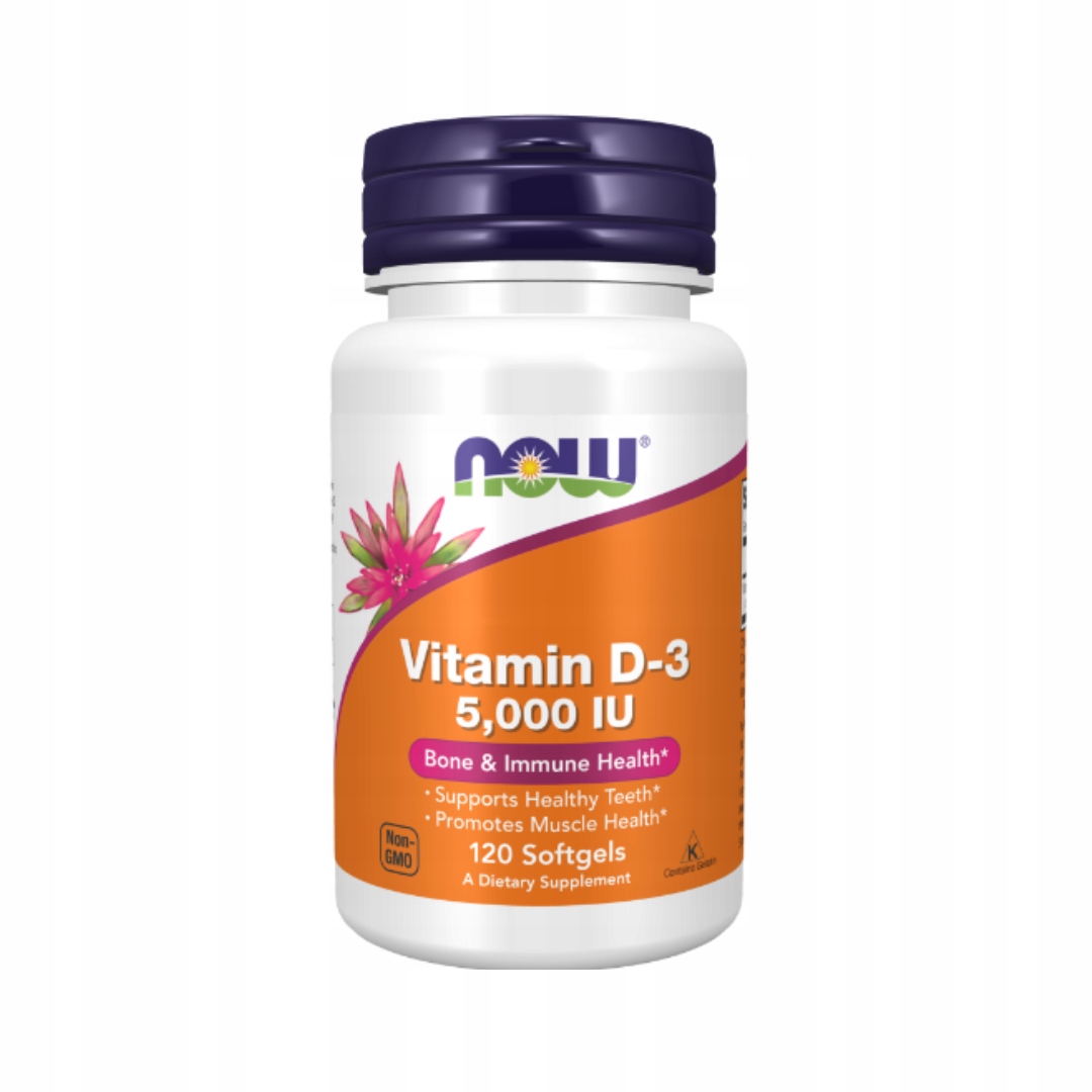 NOW FOODS Vitamin D-3 5,000 IU Witamina D3 120 kapsułek